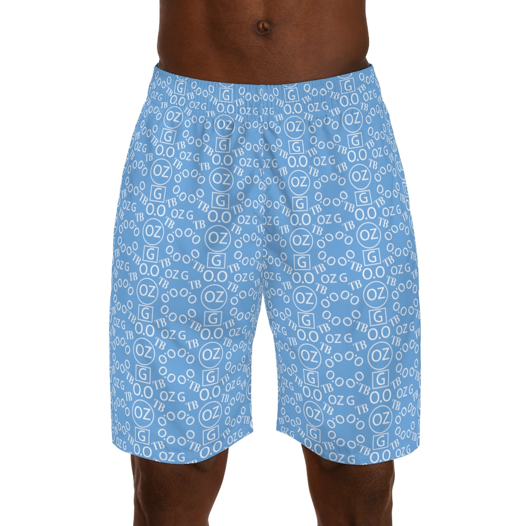 Light Blue Triple Beam Men's Jogger Shorts