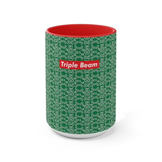 Dark Green Triple Beam Accent Mug